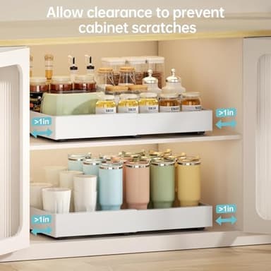 Delamu Pull Out Cabinet Organizer, 16" Deep Expandable (11.8"-19.7") Pull Out Drawers for Cabinets, Slide Out Drawers for Kitchen Cabinets, Bathroom Cabinet Organizer, Pantry, Under Sink Storage - Image 4