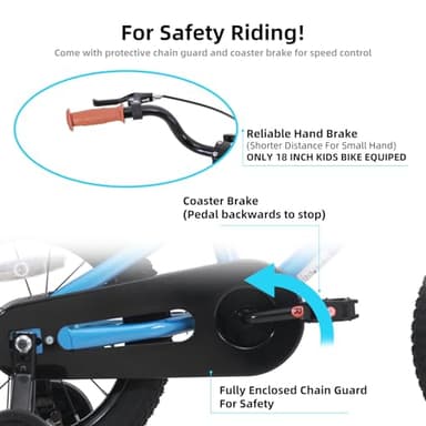 JOYSTAR 14 Inch Kids Bike for 3 4 5 Years Boys Girls Gifts Children Bicycle with Training Wheels Coater Brake BMX Style Blue - Image 3