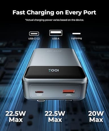 JOYFAR Portable-Charger-Power-Bank Travel Essentials Battery Pack USB C 30000mAh Built in Cable 22.5W Phone Fast Charging Powerbank Compatible with iPhone 16 15 14 13 12 11 iPad Samsung Google Xiaomi - Image 2