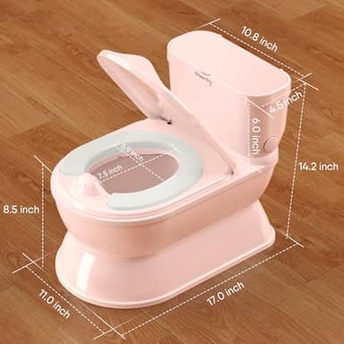 CheerTry 2-in-1 Toddler Potty Training Toilet - Larger Potty Chair & Detachable Training Seat for Boys & Girls Ages 1-3 with Flushing Sound, Wipes Storage, Toilet Paper Holder - Image 6