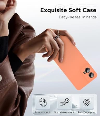 LeYi for Motorola-G-5G-2024 Case: ใ๐๐จ๐ญ ๐
๐ข๐ญ ๐๐ญ๐ฒ๐ฅ๐ฎ๐ฌใ with 2Pcs Tempered Glass Screen Protector, Soft Microfiber Lining Silicone Protective Phone Case for Moto G 5G - 2024, Orange - Image 3