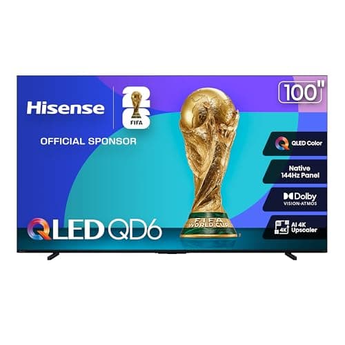 Hisense 100" Class QD6 Series (100QD6QF, 2025 Model) QLED 4K UHD Smart Fire TV, 144Hz, Voice Remote with Alexa, Dolby Vision, Dolby Atmos, Motion Rate 240, HDR 10+, Game Mode Pro, MEMC, VRR, ALLM - Image 1