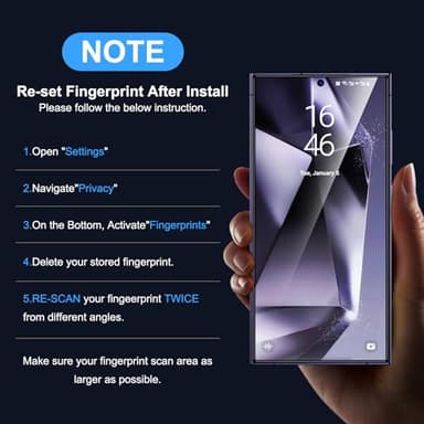 Uyiton UnBreak-Glass for Samsung Galaxy S24 Ultra Screen Protector, [Ultrasonic Fingerprint Support][Auto-Alignment Frame] Scratch-Resistant Bubble-Free S24 Ultra Screen Protector(6.8'' 5G), 2 Pack - Image 5