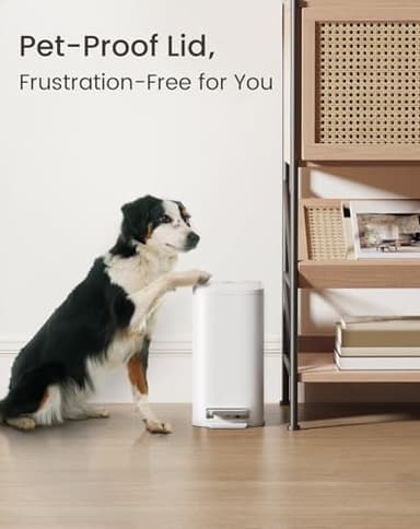 Cesun Small Bathroom Trash Can with Lid Soft Close, Step Pedal, 5 Liter / 1.3 Gallon Stainless Steel Garbage Can with Removable Inner Bucket, Waste Basket for Bathroom, Bedroom (White) - Image 6