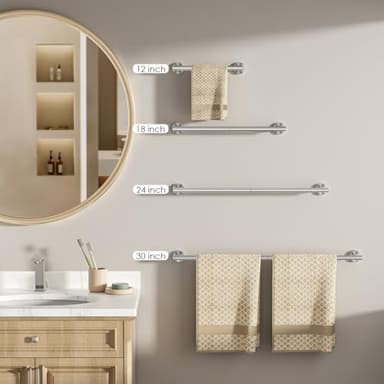 FORIOUS Towel Bar Wall Mounted, Stainless Steel Towel Racks for Bathroom, Includes Wall Mounting Hardware (Brushed Nickel, 20 Inch) - Image 8