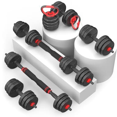 UKEEP Adjustable Dumbbell Set, 55/70/90lbs Free Weight Set with Connector, 3 in1 Dumbbells Set Used as Dumbbell/Barbell/Kettlebell, Fitness Exercises for Home Gym Suitable Men/Women - Image 8