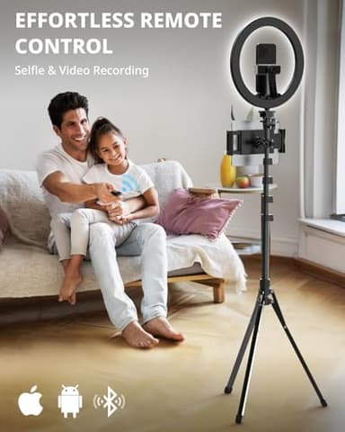 UBeesize 12" Ring Light with 74" Extendable Tripod Stand & iPad, Phone Holder, LED Circle Light with Phone,Tablet Holder for Video Recording, Photography, Live Stream, Makeup, Webcam, TikTok, YouTube - Image 5