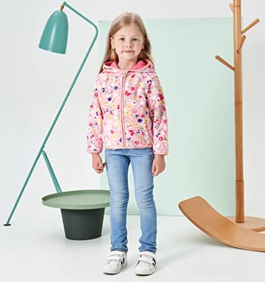 Feidoog Toddler Polar Fleece Jacket Hooded Baby Boys Girls Autumn Winter Long Sleeve Thick Warm Outerwear,Pink,2-3T - Image 4