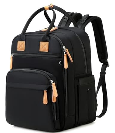 LORADI 18 Pockets Large Diaper Bag Backpack with Waterproof Pockets and Stroller Buckle, Convertible Baby Bag (XL Black, Extra Large) - Image 1