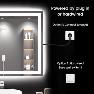 40X30 LED Bathroom Mirror with Lights, Anti-Fog, Backlit + Front Lit, Lighted Bathroom Vanity Mirror for Wall, Memory Function, Dimmable, Tempered Glass, Shatter-Proof, ETL Listed - Image 6
