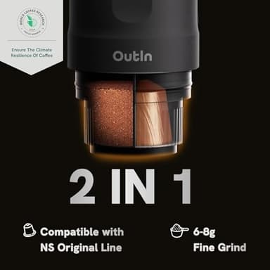 OutIn Nano Portable Electric Espresso Machine, Travel Coffee Maker for Camping, Car Coffee Maker Self-Heating with USB-C, With Ground Coffee & NS Capsule for RV, Hiking, Office - Image 5
