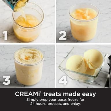 Ninja CREAMi Ice Cream Maker, 5 One-Touch Programs, White, Includes 2 16oz Pints with Storage Lids, Transform Frozen Bases to Ice Cream, Sorbets, Milkshakes, Vegan, Dairy-Free Options, NC300WH (Renewed) - Image 8