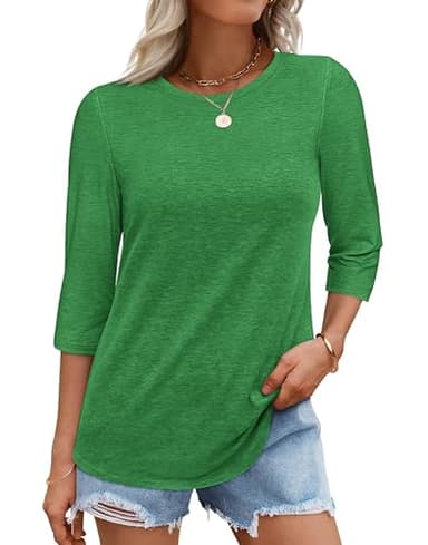 ATHMILE St Patricks Day Casual 3/4 Sleeve T-Shirts Crewneck Cute Tunic Summer Tops Basic Tees Fall Blouses Loose Fit Pullover - Image 5