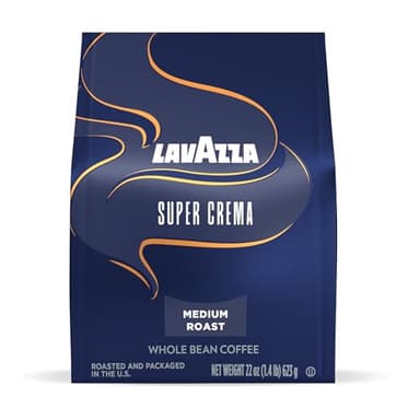 Lavazza Super Crema Whole Bean Coffee, Medium Espresso Roast, Arabica and Robusta Blend, 22 oz Bag - Image 1