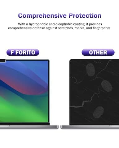 F FORITO 2-Pack Anti Blue Light Matte Screen Protector Compatible with MacBook Air 13.6 inch (2022-2025, M2, M3, M4), Eye Protection Blue Light Blocking & Anti Glare Laptop Screen Protector - Image 4