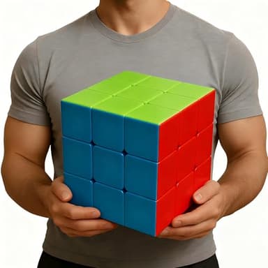 Giant Magic Cube, 18CM Big 3x3 Speed Cube Color-Matching 3D Sensory Puzzle Box Super Large Birthday Christmas Stocking Stuffers Gift for Kids Adults Fidget Toy Brain Teasers Cubing Classroom Speed Toy - Image 1