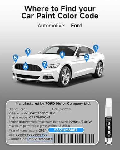 EVOOOR YZ/Z1/M6887 Oxford White Touch Up Paint for Ford – Exact Match 2 in 1 Paint Pen for Chips and Nicks Repair - Image 3