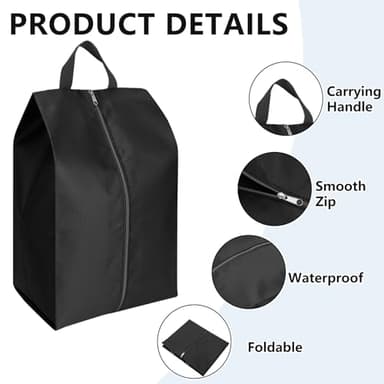 Shoe Bags for Travel, 4 Pack Large Oxford Fabric Portable Travel Shoe Bag with Zip for Storage and Packing Vacation Essentials - Image 3