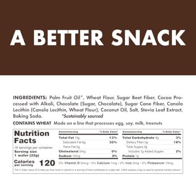 Rip Van Dark Chocolate Wafer Cookies - Healthy Snacks - Non GMO, Keto, Low Carb, Low Sugar (2g), Low Calorie and Vegan, 16 Count - Image 2