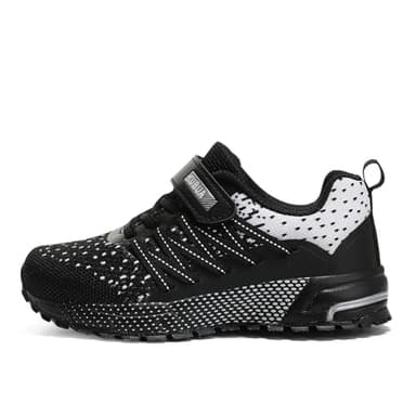 Kids Sneakers for Boys Girls Running Tennis Shoes Lightweight Breathable Sport Athletic Black White B Size US 1 Big Kid - Image 7
