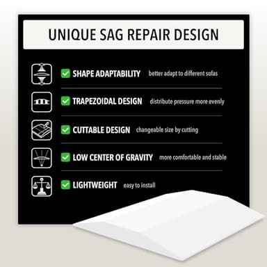 Tromlycs Sofa Couch Cushion Support for Sagging Seat Trapezoidal Furniture Seat Under Cushion Sag Repair Set of 3 - Image 5