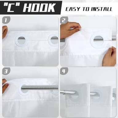 Meiguiman No Hook Shower Curtain Nautical Coastal Shower Curtain with Snap in Liner Set Ocean Beach Coral Starfish Bathroom Curtains No Hook Double Layers Fabric Washable 71x74 Inch - Image 3