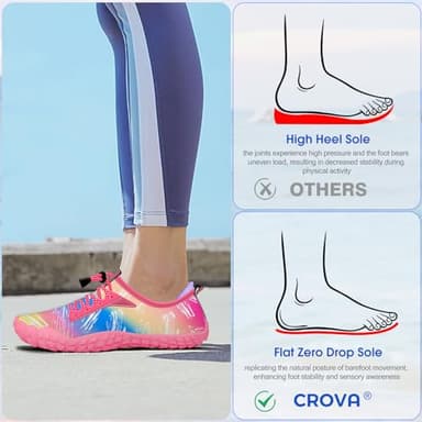 Built-in Heel Grips Water Shoes for Kids Girls Boys Hiking Shoes Wide Barefoot Swim Beach Pools Aqua Socks Slip-On Quick Dry Lightweight for Big Little Kids Toddler - Image 7