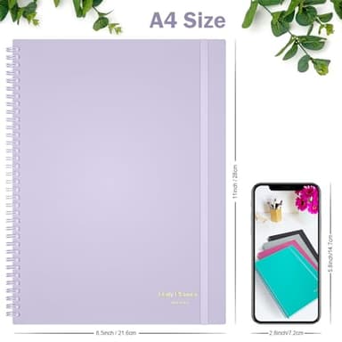 Planner Undated, Asten Daily Planner Agenda with To Do List, Hourly Planner for Women and Men, Spiral Appointment Book Planner Notebook with Elastic Closure, Day Planner for ADHD 8.5" x 11" (Purple) - Image 3