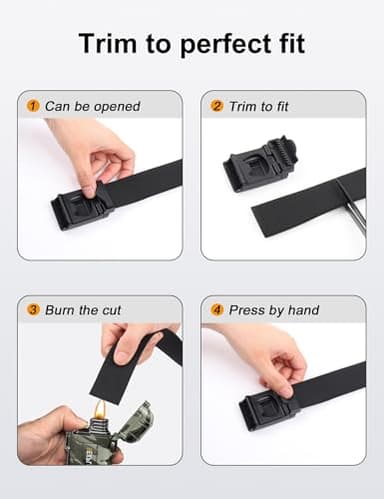 JUKMO Stretch Tactical Belt for Men, Military Work Rigger Hiking 1.5" Elastic Nylon Web Ratchet Quick Release Belt in Gift Box (Black, Medium) - Image 8