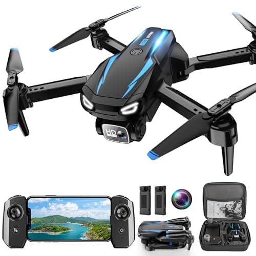 Drone with Camera, 1080P HD FPV Foldable Drone for Kids Adults beginners, Remote Control Quadcopter with Stable Hover, Gestures Selfie, Waypoint Fly, 3D Flips, One Key Start, 2 Batteries - Image 1