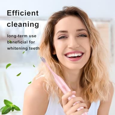 kingheroes Electric Toothbrush Set, Comes with 8 Brush Heads & Travel Case,4 Modes with 2 Minutes Built in Smart Timer, One Charge for 60 Days, 42000 VPM Motor (Pink) - Image 2