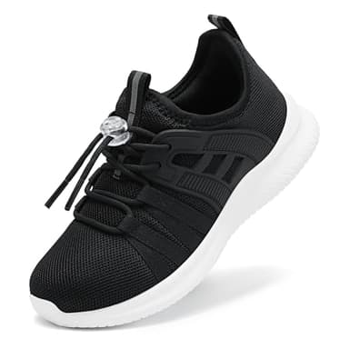TOTOMONA Running Shoes for Girls Boys Toddler Sneakers Non Slip Breathable Kids Tennis Shoes Comfortable Black Size Big Kids 4 - Image 1