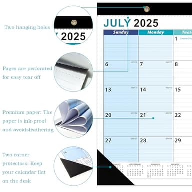 Desk Calendar 2025-2026, AgePlace Wall Calendar 2025 Covers July 2025 - December 2026, 17" X 12" Large Size With Holidays, Desktop Monthly Calendar for Home Classroom School & Office Or teacher Gifts - Image 3