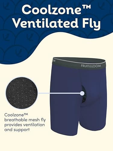 Fruit of the Loom Men's Coolzone Boxer Briefs, Moisture Wicking & Breathable, Multipacks, 5 Pack-Assorted Colors - Image 6