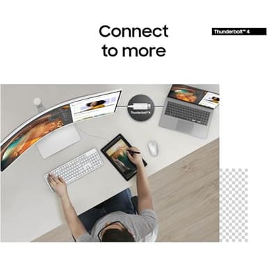 SAMSUNG 34” ViewFinity (S65TC) Series Ultra-WQHD 1000R Curved Computer Monitor, HDR10, 100Hz, AMD FreeSync, Thunderbolt 4, Height Adjustable Stand, Built-in Speakers, Eye Care, LS34C650TANXGO, 2024 - Image 5