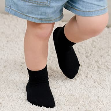 ZAPLES Baby Non Slip Grip Crew Socks with Anti Skid Soles for Infants Toddlers Kids Boys Girls, Assorted 12 Pack, 8-10 Years - Image 3