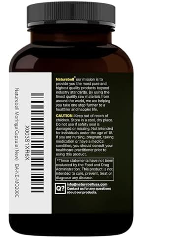 NatureBell Pure Moringa Capsules | Made with Moringa Powder Organic, 240 Capsules – Green Superfood, Skin Health, & Immune Support – Non-GMO, Gluten Free, 4 Month Supply - Image 8