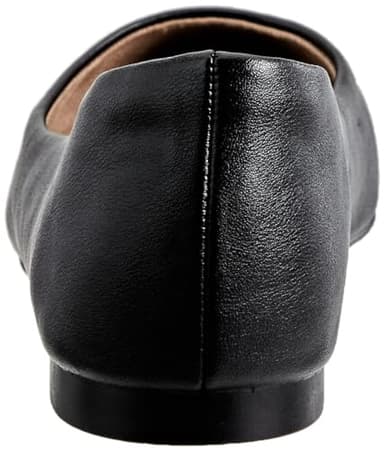 Amazon Essentials Women's Pointed-Toe Ballet Flat, Black Faux Leather, 8 - Image 3