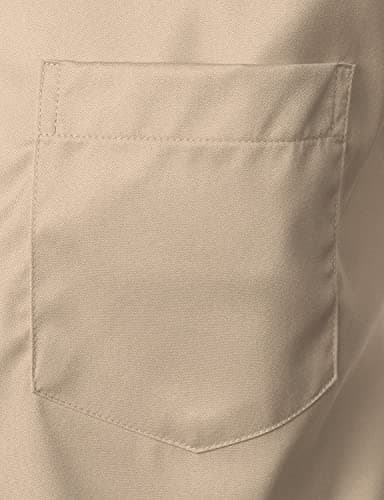 ZEROYAA Men's Urban Stylish Casual Business Slim Fit Long Sleeve Button Up Dress Shirt with Pocket ZLCL29 Khaki Medium - Image 6