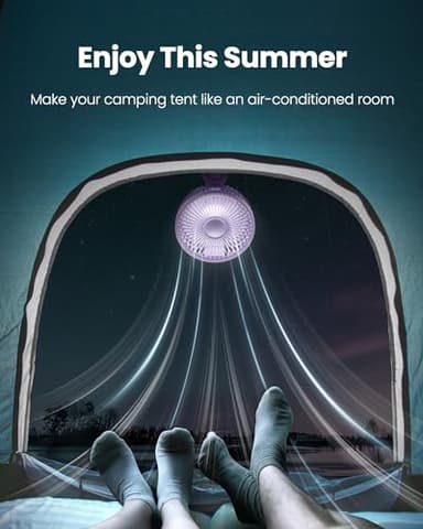 Gaiatop Oscillating Baby Stroller Fan with LED Night Light, 4 Speeds Cooling Rechargeable 360° Rotate Clip On, Battery Operated Small Portable Fans for Car Seat Crib Treadmill Travel - Image 7