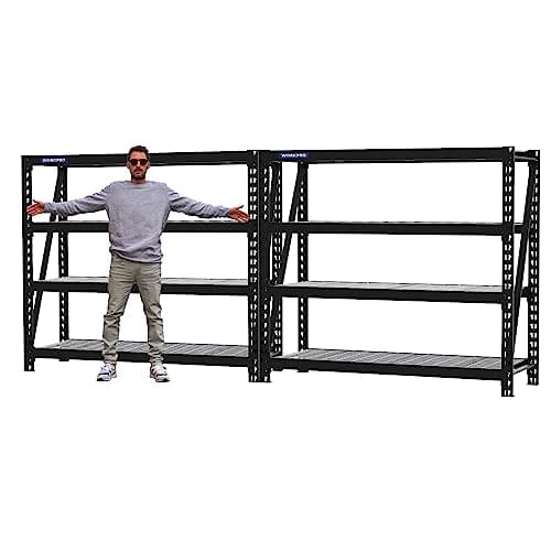 WORKPRO 68" Ultra Wide 4-Tier Metal Garage Shelving Unit, 68"W x 24"D x 65"H, 7200 LBS Capacity, Heavy Duty Storage Utility Rack, Industrial Adjustable Shelves for Shop Warehouse Basement, Pack of 2 - Image 1