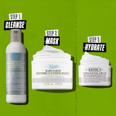 Kiehl's Rare Earth Deep Pore Cleansing Mask, Pore-Minimizing Face Mask for Clogged Pores, Detoxifies & Refines Skin, Absorbs Excess Oil, with Amazonian White Clay & Aloe Vera - 4.2 fl oz - Image 8