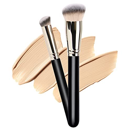 Makeup Brushes DPOLLA Pro Foundation Brush and Flawless Concealer Brush Perfect for Any Look Premium Luxe Hair Contour Brush Perfect for Blending Liquid,Buffing,Cream,Sculpting,Mineral Makeup - Image 1
