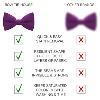 Bow Tie House Babies Classic Pre-Tied Bow Tie Formal Solid Tuxedo (Small, Sangria) - Image 3
