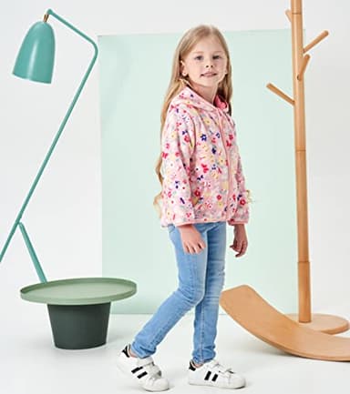 Feidoog Toddler Polar Fleece Jacket Hooded Baby Boys Girls Autumn Winter Long Sleeve Thick Warm Outerwear,Pink,2-3T - Image 5