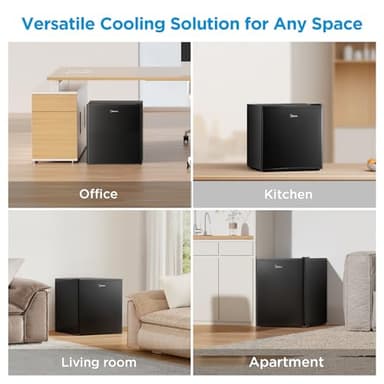 Midea WHS-65LB1 Compact Single Reversible Door Refrigerator, 1.6 Cubic Feet(0.045 Cubic Meter), Black - Image 7