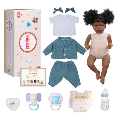 JIZHI Lifelike Reborn Baby Dolls Black Girl - 20 Inch Soft Feeling Realistic Newborn Baby Dolls Real Life Baby Dolls with Gift Box for Kids - Image 8