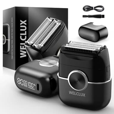 Electric Foil Shavers for Men: Upgraded Mini Electric Razor with 4 Floating Blades & Big LED Display - Foil Shaver for Men with 2 Gears Adjustable - Face Shaver with IPX7 Waterproof Wet/Dry,USB Type C - Image 1