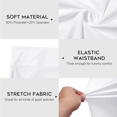 CAMEL CROWN Women’s Tennis Skirts with Adjustbale Drawstrings Athletic Golf Skorts for Summer Hiking Tummy Control White - Image 5