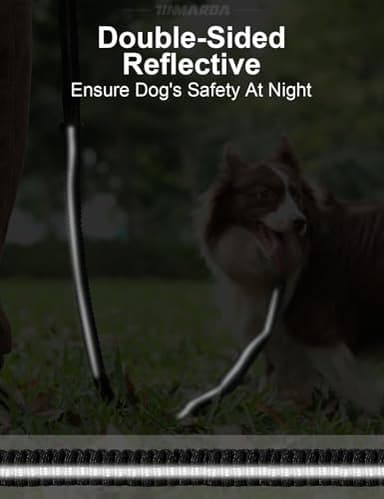 Heavy Duty Dog Leash, 4-6FT Shock Absorbing Dog Leashes with Traffic Handle and Comfortable Padded Handles, Advanced Easy Metal Clip, No Pull Reflective Leash for Medium Large Dogs That Pull (Black) - Image 6